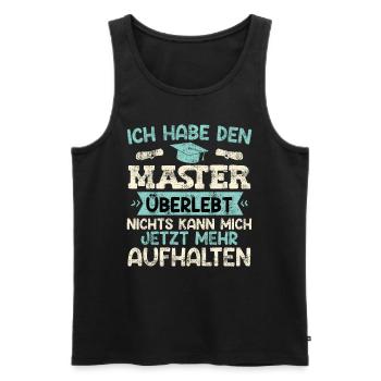 Master Party Habe den Master Überlebt Masterarbeit - Männer Premium Bio Tank Top - Schwarz - Vorne - Michal (187cm)
