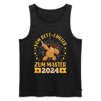 Masterarbeit Bestanden Vom Bett-Chiller zum Master - Männer Premium Bio Tank Top - Schwarz - Vorne - Michal (187cm)