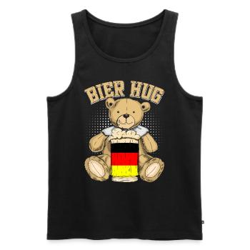 Bier Hug Deutschland Bierliebhaber Teddybär - Männer Premium Bio Tank Top - Schwarz - Vorne - Michal (187cm)