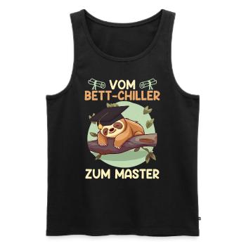 Masterarbeit Bestanden Vom Bett-Chiller zum Master - Männer Premium Bio Tank Top - Schwarz - Vorne - Michal (187cm)