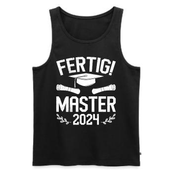 Masterabschluss Fertig! Master 2024 Masterarbeit - Männer Premium Bio Tank Top - Schwarz - Vorne - Michal (187cm)