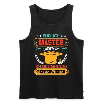 Master Endlich Master Lizenz zum Klugscheissen - Männer Premium Bio Tank Top - Schwarz - Vorne - Michal (187cm)