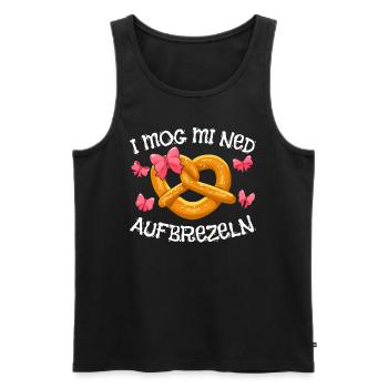 Shirt I Mog mi ned Aufbrezeln Brezeln - Männer Premium Bio Tank Top - Schwarz - Vorne - Michal (187cm)