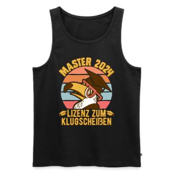 Master 2024 Lizenz zum Klugscheißen Bestanden - Männer Premium Bio Tank Top - Schwarz - Vorne - Michal (187cm)