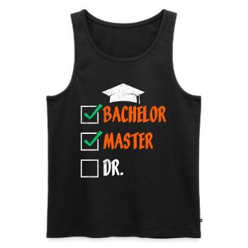 Masterabschluss Bachelor Master Doktor Bestanden - Männer Premium Bio Tank Top - Schwarz - Vorne - Michal (187cm)