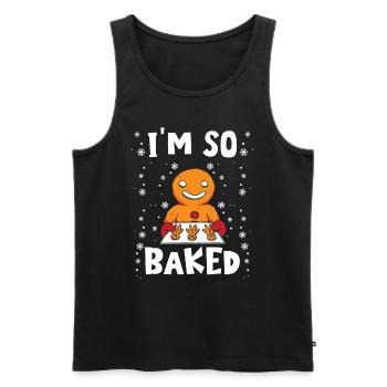Gingerbread Man I'm so Baked Gingerbread Pastry - Men's Premium Organic Tank Top - black - Front - AI Model Male 178 light (178cm)