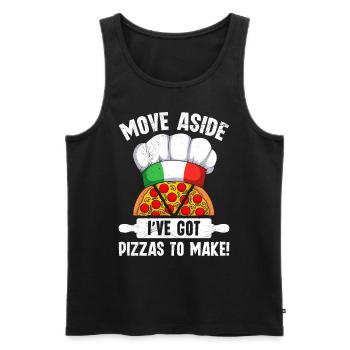 Pizzabäcker Mach Platz ich Muss Pizza Machen - Männer Premium Bio Tank Top - Schwarz - Vorne - AI Model Male 178 light (178cm)