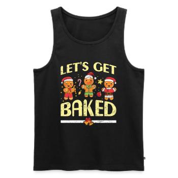 Lebkuchenmänner Let's get Baked Weihnachten - Männer Premium Bio Tank Top - Schwarz - Vorne - Michal (187cm)