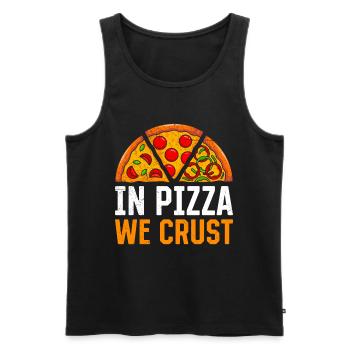 Pizzafans In Pizza we Crust Pizzaofen Pizzabacken - Männer Premium Bio Tank Top - Schwarz - Vorne - AI Model Male 178 light (178cm)