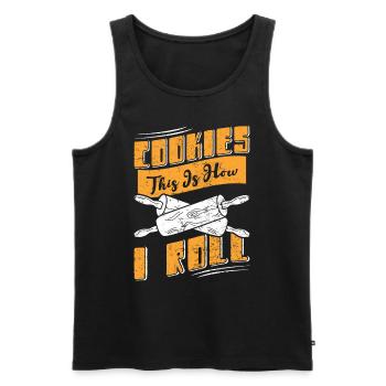Cookies Baking Cookies This is How I Roll Backfans - Men's Premium Organic Tank Top - black - Front - Michal (187cm)
