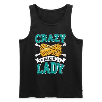 Baker Crazy Baking Lady Baking Women - Men's Premium Organic Tank Top - black - Front - Michal (187cm)