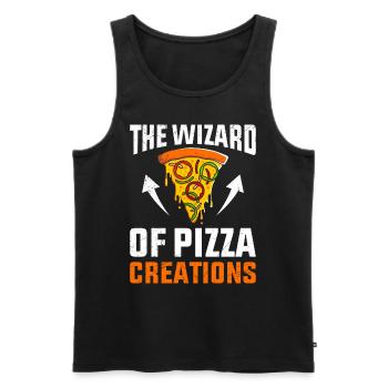 Pizza-Gott der seine Kunst Beherrscht Pizzateig - Männer Premium Bio Tank Top - Schwarz - Vorne - AI Model Male 178 light (178cm)
