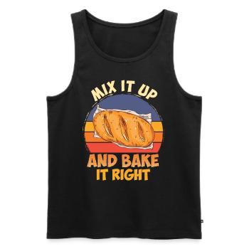 Backfans Mix it Up and Bake it Right Backliebhaber - Männer Premium Bio Tank Top - Schwarz - Vorne - Michal (187cm)