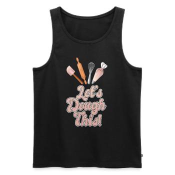 Bäcker Let's Dough This Croissant Backstube - Männer Premium Bio Tank Top - Schwarz - Vorne - AI Model Male 178 light (178cm)