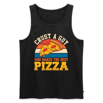 Pizza Maker Curst a Guy Who Makes Best Pizza - Men's Premium Organic Tank Top - black - Front - Michal (187cm)