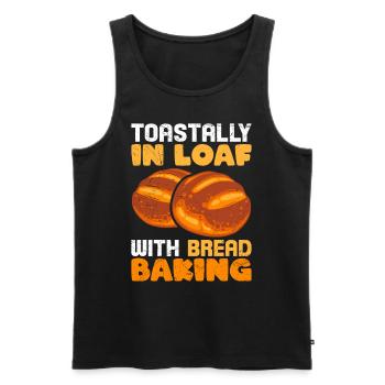 Brotliebe grillé dans un pain avec cuisson du pain - Débardeur bio Premium Homme - noir - Devant - Michal (187cm)