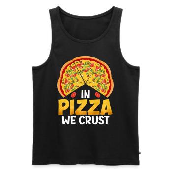 Pizza Fans In Pizza we Crust Bäcker Pizzateig - Männer Premium Bio Tank Top - Schwarz - Vorne - AI Model Male 178 light (178cm)
