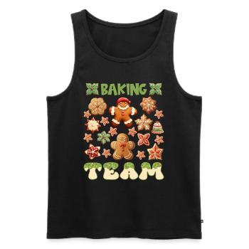 Cookie Baking Team Christmas - Men's Premium Organic Tank Top - black - Front - AI Model Male 178 light (178cm)