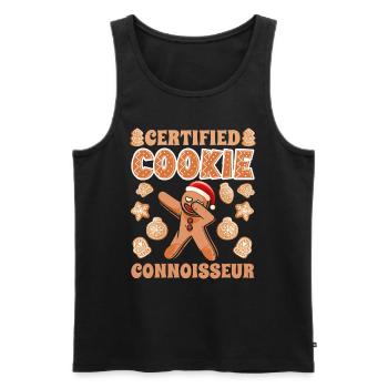 Gingerbread Man Certified Cookie Connoisseur - Men's Premium Organic Tank Top - black - Front - Michal (187cm)