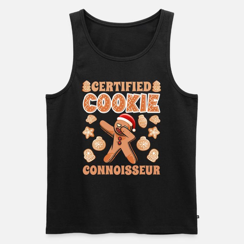 Lebkuchenmann Certified Cookie Connoisseur - Männer Premium Bio Tank Top - Schwarz