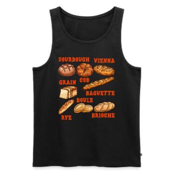 Levain, Pains, Amateurs de pâtisserie, Boulangers - Débardeur bio Premium Homme - noir - Devant - AI Model Male 178 light (178cm)