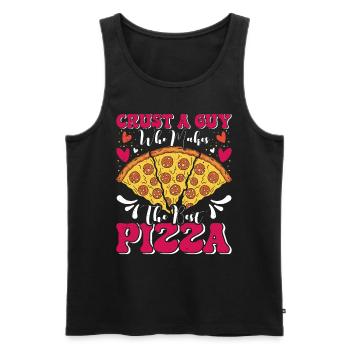 Pizza Maker Crust a Guy Who Makes Best Pizza - Men's Premium Organic Tank Top - black - Front - AI Model Male 178 light (178cm)