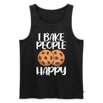 Kekse Backen Ich Backe euch Glücklich Backstube - Männer Premium Bio Tank Top - Schwarz - Vorne - AI Model Male 178 light (178cm)