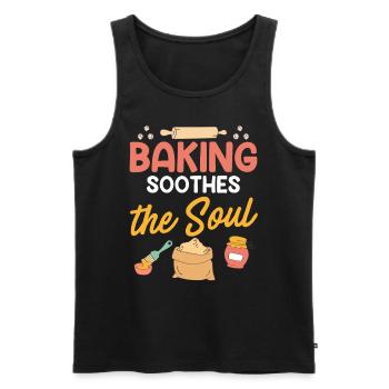 Baking Soothes the Soul Baking Dough Hobby Baker - Men's Premium Organic Tank Top - black - Front - AI Model Male 178 light (178cm)