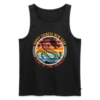 Year of the Dragon Happy Chinese New Year - Men's Premium Organic Tank Top - black - Front - Michal (187cm)