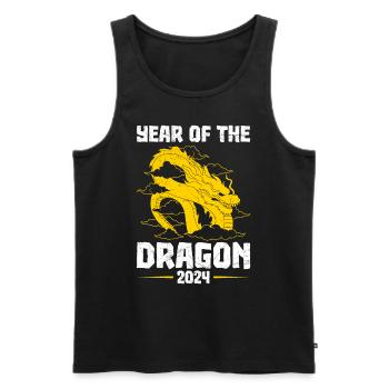 2024 Fête chinoise de l’année du Dragon - Débardeur bio Premium Homme - noir - Devant - AI Model Male 178 light (178cm)
