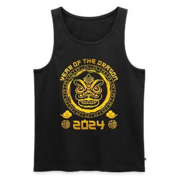 2024 Year of the Dragon Chinesisches Neujahr - Männer Premium Bio Tank Top - Schwarz - Vorne - Michal (187cm)