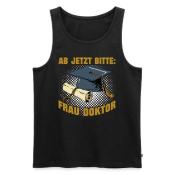 Doktorabschluss Jetzt Bitte: Frau Doktor - Männer Premium Bio Tank Top - Schwarz - Vorne - Michal (187cm)