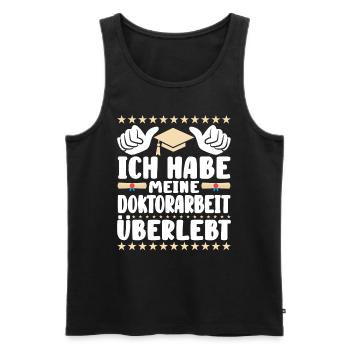 Dissertation Habe meine Doktorarbeit Überlebt - Männer Premium Bio Tank Top - Schwarz - Vorne - AI Model Male 178 light (178cm)