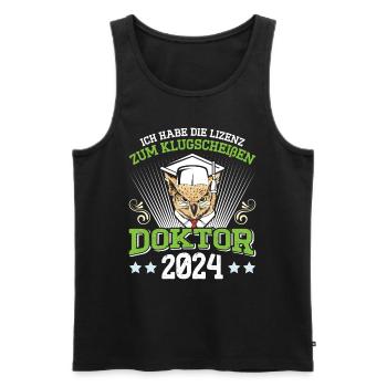 Doktor 2024 Habe die Lizenz zum Klugscheißen - Männer Premium Bio Tank Top - Schwarz - Vorne - Michal (187cm)