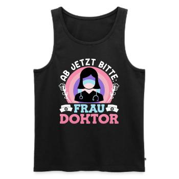 Dissertation Ab Jetzt heißt es Frau Doktor - Männer Premium Bio Tank Top - Schwarz - Vorne - Michal (187cm)