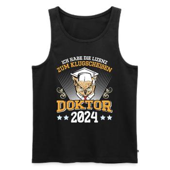 Doktor 2024 Habe die Lizenz zum Klugscheißen - Männer Premium Bio Tank Top - Schwarz - Vorne - Michal (187cm)