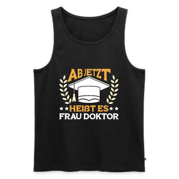 Dissertation Ab Jetzt heißt es Frau Doktor - Männer Premium Bio Tank Top - Schwarz - Vorne - Michal (187cm)