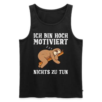Fauler Kollege Bin Hoch Motiviert Nichts zu Tun - Männer Premium Bio Tank Top - Schwarz - Vorne - Michal (187cm)