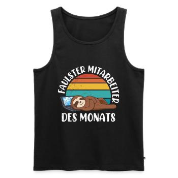 Kollegen Faulster Mitarbeiter des Monats - Männer Premium Bio Tank Top - Schwarz - Vorne - Michal (187cm)