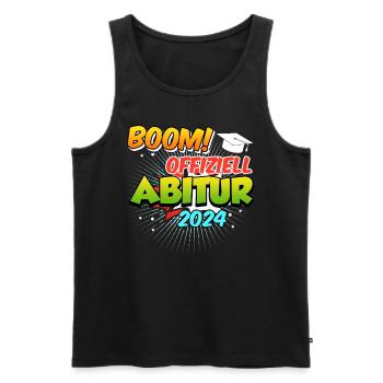 Abitur 2024 Offiziell BOOM! Abiturienten Abschluss - Männer Premium Bio Tank Top - Schwarz - Vorne - Michal (187cm)