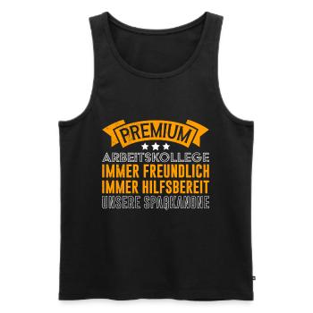 Premium Arbeitskollege Immer Freundlich - Männer Premium Bio Tank Top - Schwarz - Vorne - Michal (187cm)