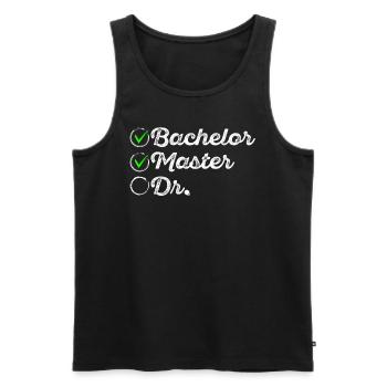 Bachelor Master Dr. Masterarbeit Geschafft - Männer Premium Bio Tank Top - Schwarz - Vorne - Michal (187cm)