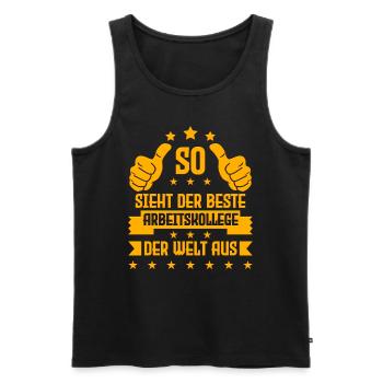 Mitarbeiter Der Beste Arbeitskollege der Welt - Männer Premium Bio Tank Top - Schwarz - Vorne - AI Model Male 178 light (178cm)