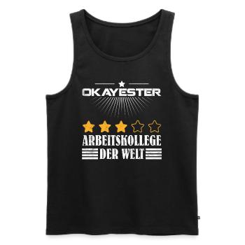 Kollegen Lustig Okayester Arbeitskollege der Welt - Männer Premium Bio Tank Top - Schwarz - Vorne - Michal (187cm)