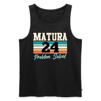 Matura 2024 PROBLEM SOLVED Schulabschluss - Männer Premium Bio Tank Top - Schwarz - Vorne - Michal (187cm)
