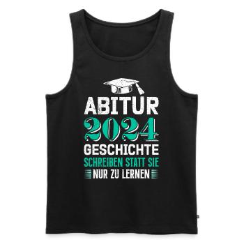 Abitur 2024 Abi Geschichte Schreiben Statt Lernen - Männer Premium Bio Tank Top - Schwarz - Vorne - Michal (187cm)