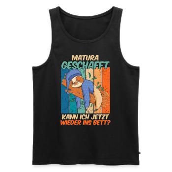 Matura Geschafft Kann ich wieder ins Bett - Männer Premium Bio Tank Top - Schwarz - Vorne - Michal (187cm)