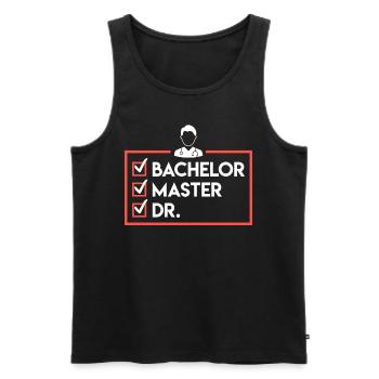 Bachelor Master Dr. Doktorabschluss Geschafft - Männer Premium Bio Tank Top - Schwarz - Vorne - AI Model Male 178 light (178cm)