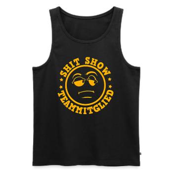 Work Colleague Shit Show Team Member Funny - Men's Premium Organic Tank Top - black - Front - AI Model Male 178 light (178cm)