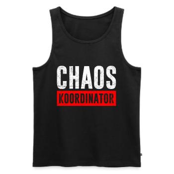 Arbeitskollege CHAOS Koordinator Assistenz - Männer Premium Bio Tank Top - Schwarz - Vorne - AI Model Male 178 light (178cm)